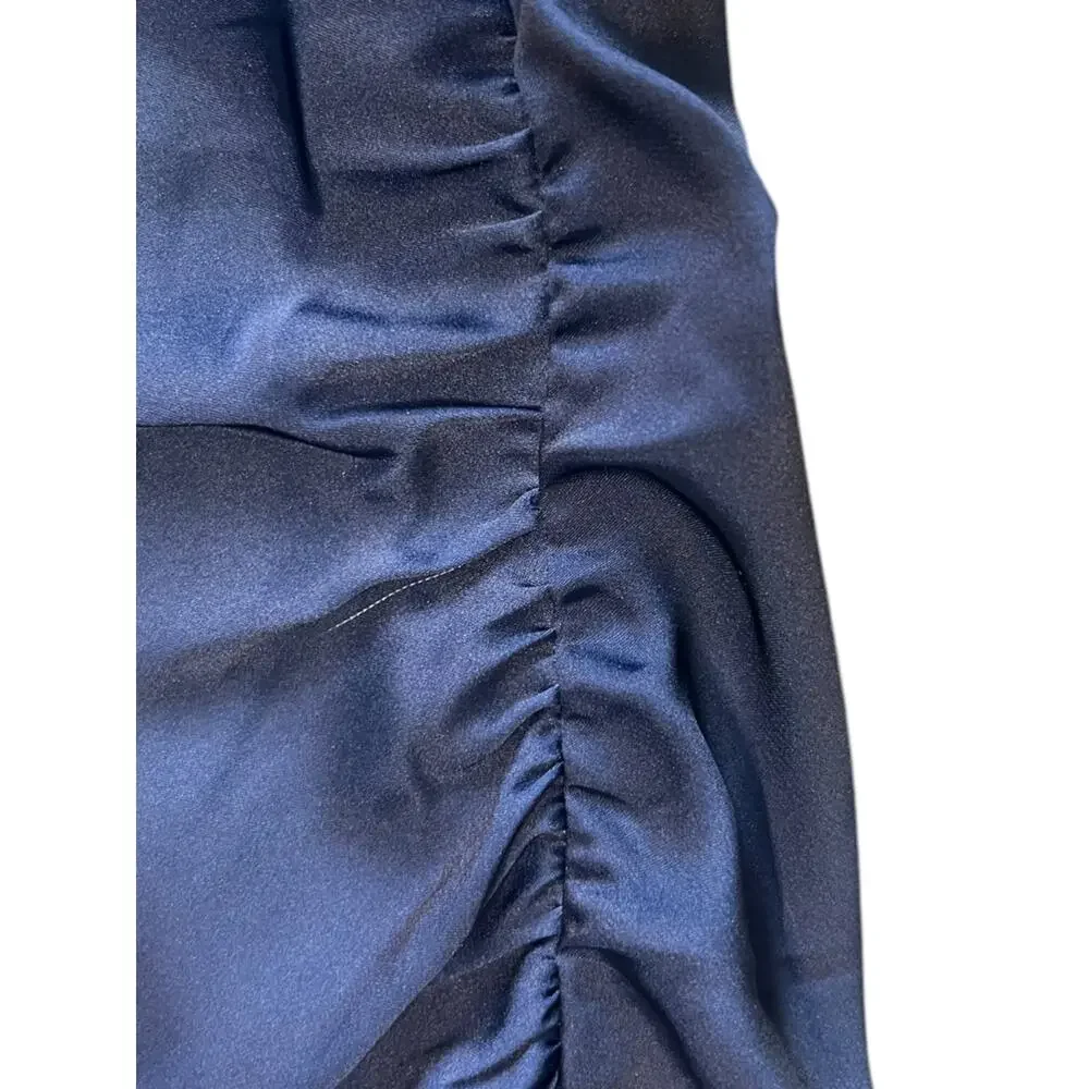 Abercrombie & Fitch Women’s Cowl Neck Draped Maxi Dress Dark Indigo Floral
